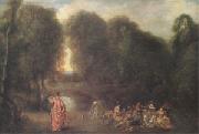 Assembly in a Park (mk05), Jean-Antoine Watteau